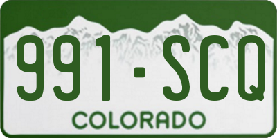 CO license plate 991SCQ