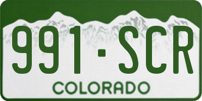 CO license plate 991SCR