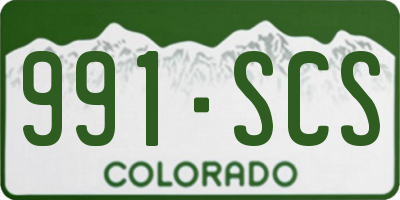 CO license plate 991SCS