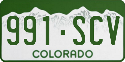 CO license plate 991SCV