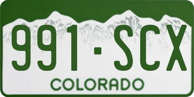 CO license plate 991SCX