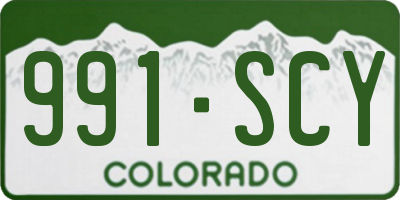 CO license plate 991SCY