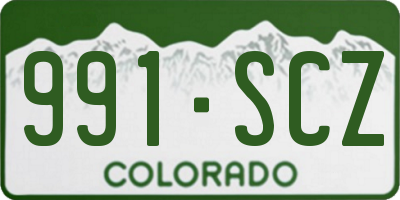 CO license plate 991SCZ
