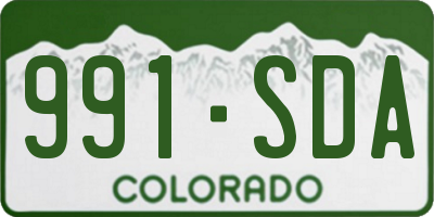 CO license plate 991SDA
