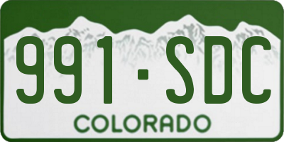CO license plate 991SDC