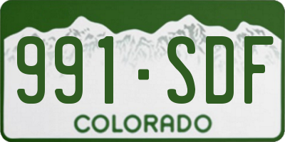 CO license plate 991SDF