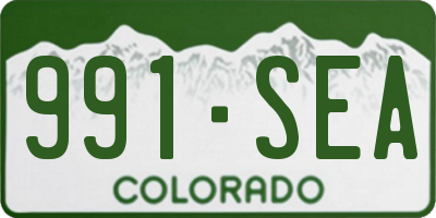 CO license plate 991SEA