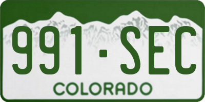 CO license plate 991SEC