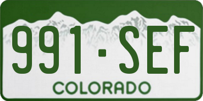 CO license plate 991SEF
