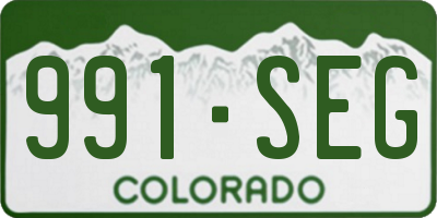 CO license plate 991SEG