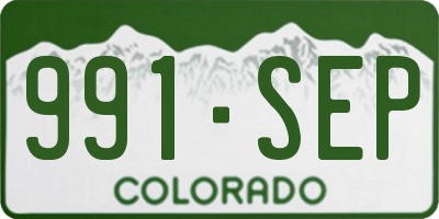 CO license plate 991SEP