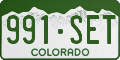 CO license plate 991SET