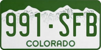 CO license plate 991SFB