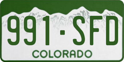 CO license plate 991SFD