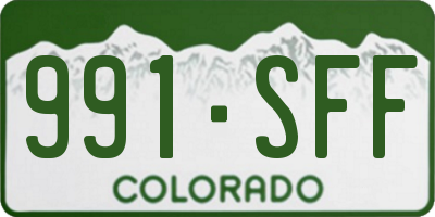 CO license plate 991SFF