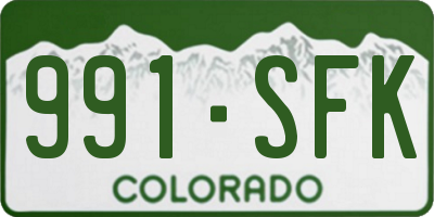CO license plate 991SFK