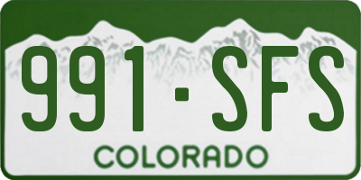 CO license plate 991SFS