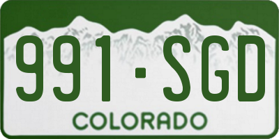 CO license plate 991SGD