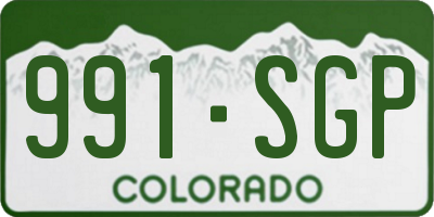 CO license plate 991SGP