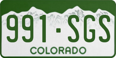 CO license plate 991SGS