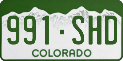 CO license plate 991SHD