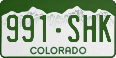CO license plate 991SHK