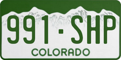 CO license plate 991SHP