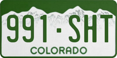 CO license plate 991SHT