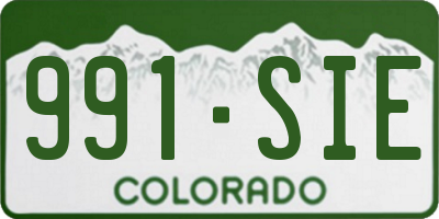 CO license plate 991SIE