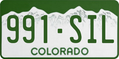 CO license plate 991SIL