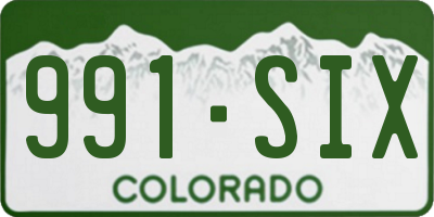 CO license plate 991SIX