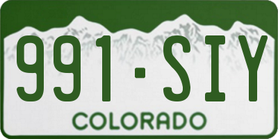 CO license plate 991SIY