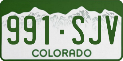 CO license plate 991SJV