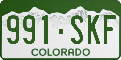 CO license plate 991SKF