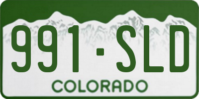 CO license plate 991SLD