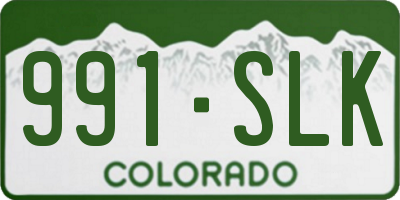 CO license plate 991SLK