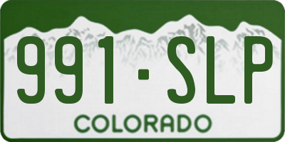 CO license plate 991SLP