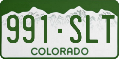 CO license plate 991SLT