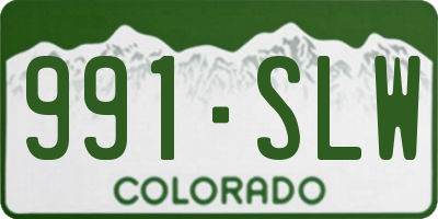 CO license plate 991SLW