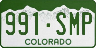 CO license plate 991SMP