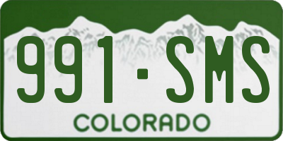 CO license plate 991SMS