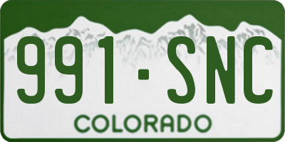 CO license plate 991SNC
