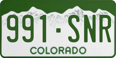 CO license plate 991SNR