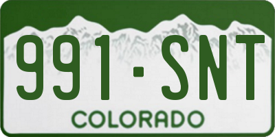 CO license plate 991SNT