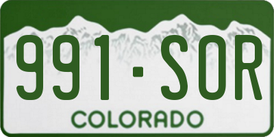 CO license plate 991SOR
