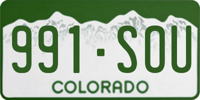 CO license plate 991SOU