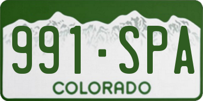 CO license plate 991SPA