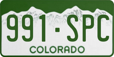 CO license plate 991SPC
