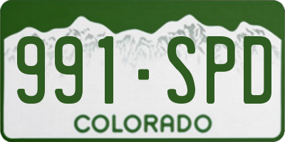 CO license plate 991SPD