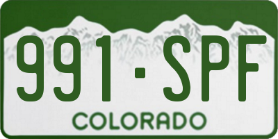 CO license plate 991SPF
